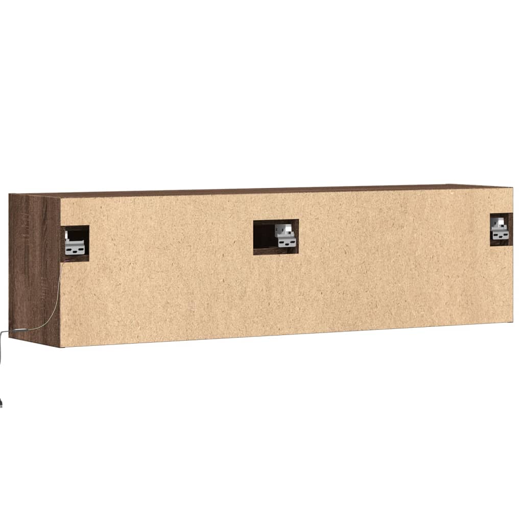 Zidni TV ormarić LED smeđa boja hrasta 140x31x38 cm
