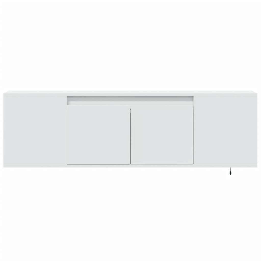 Zidni TV ormarić s LED svjetlima bijeli 135x31x39,5 cm
