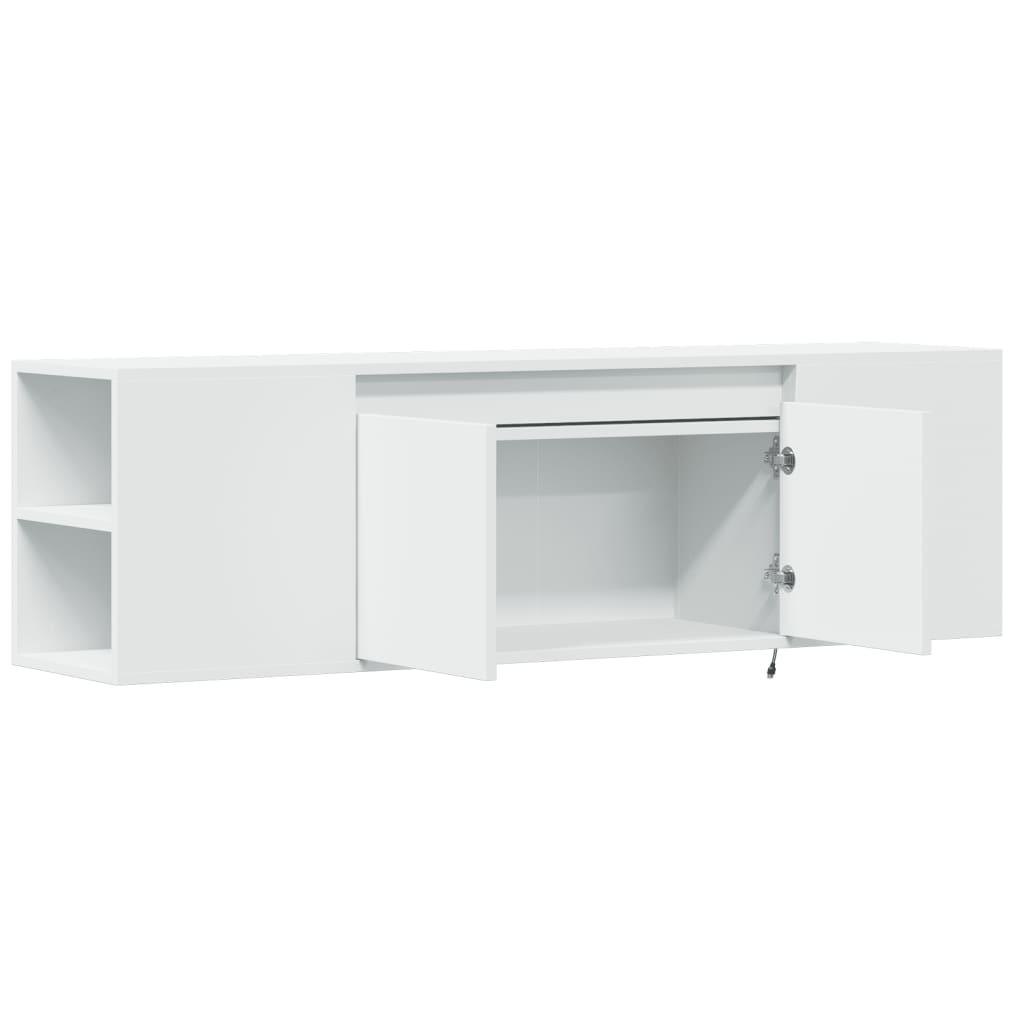 Zidni TV ormarić s LED svjetlima bijeli 135x31x39,5 cm