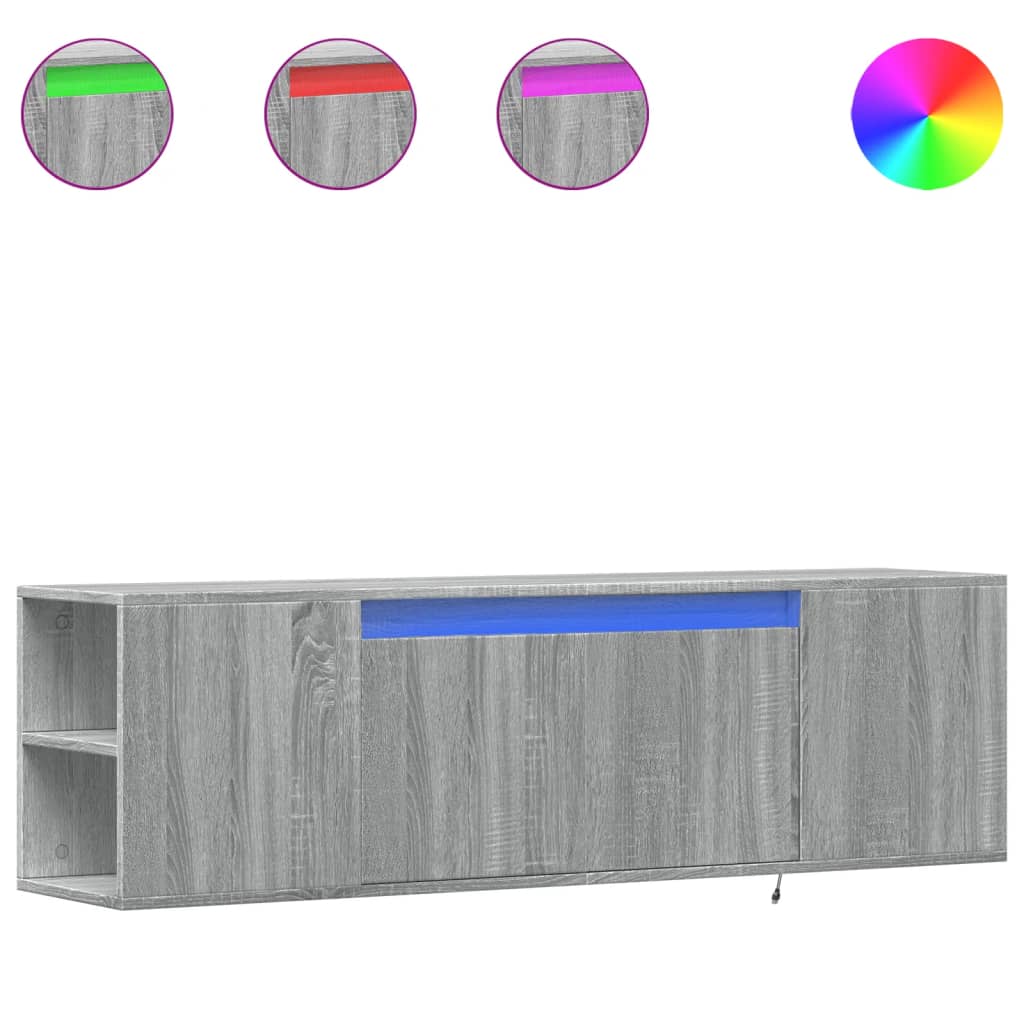 Zidni TV ormarić s LED svjetlima boja hrasta 135x31x39,5 cm