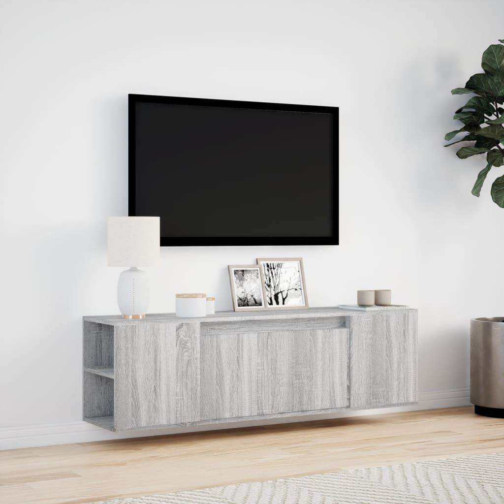 Zidni TV ormarić s LED svjetlima boja hrasta 135x31x39,5 cm