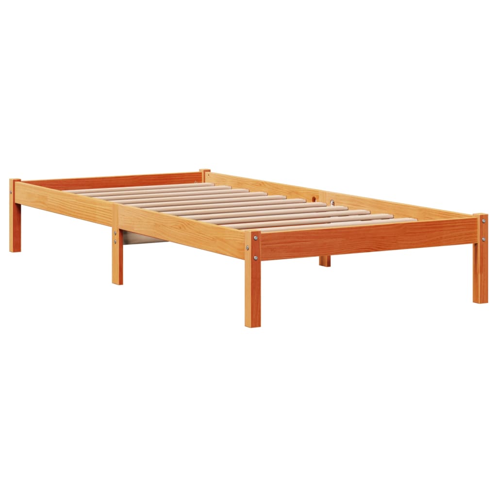 Okvir kreveta s uzglavljem voštano smeđi 100x200 cm od borovine