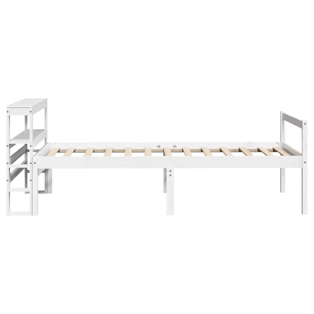 Krevet za starije s uzglavljem bijeli 90x190 cm borovina