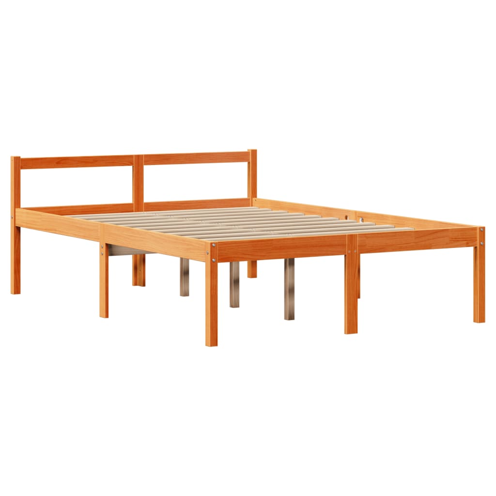 Okvir kreveta s uzglavljem voštano smeđi 160x200 cm od borovine