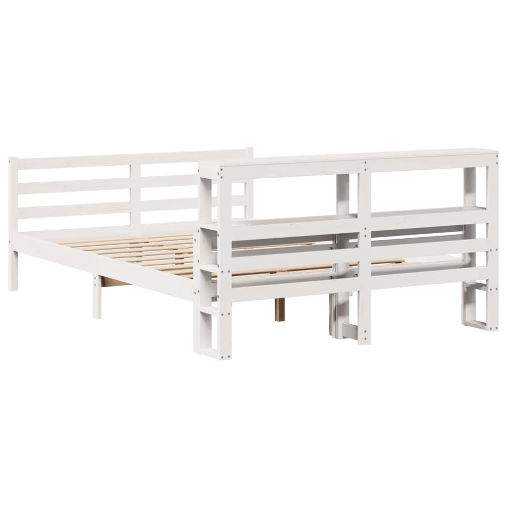 Okvir kreveta s uzglavljem bez madraca bijeli 140x200 cm