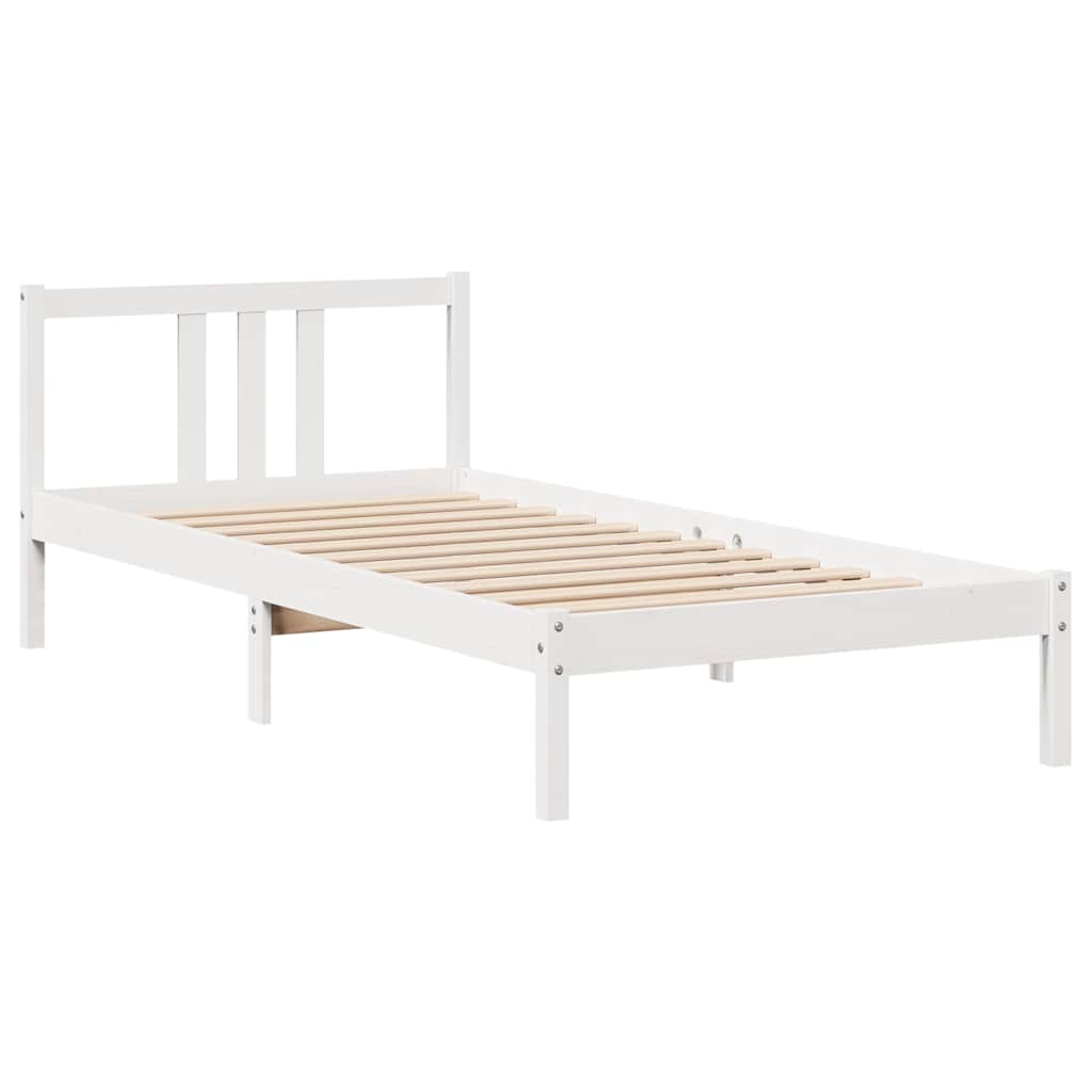 Okvir kreveta s uzglavljem bez madraca bijeli 90x200 cm