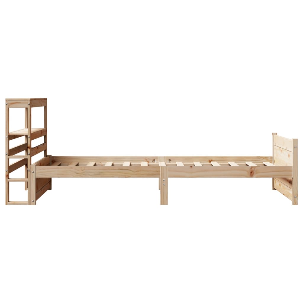 Okvir kreveta s uzglavljem 90 x 200 cm od masivne borovine