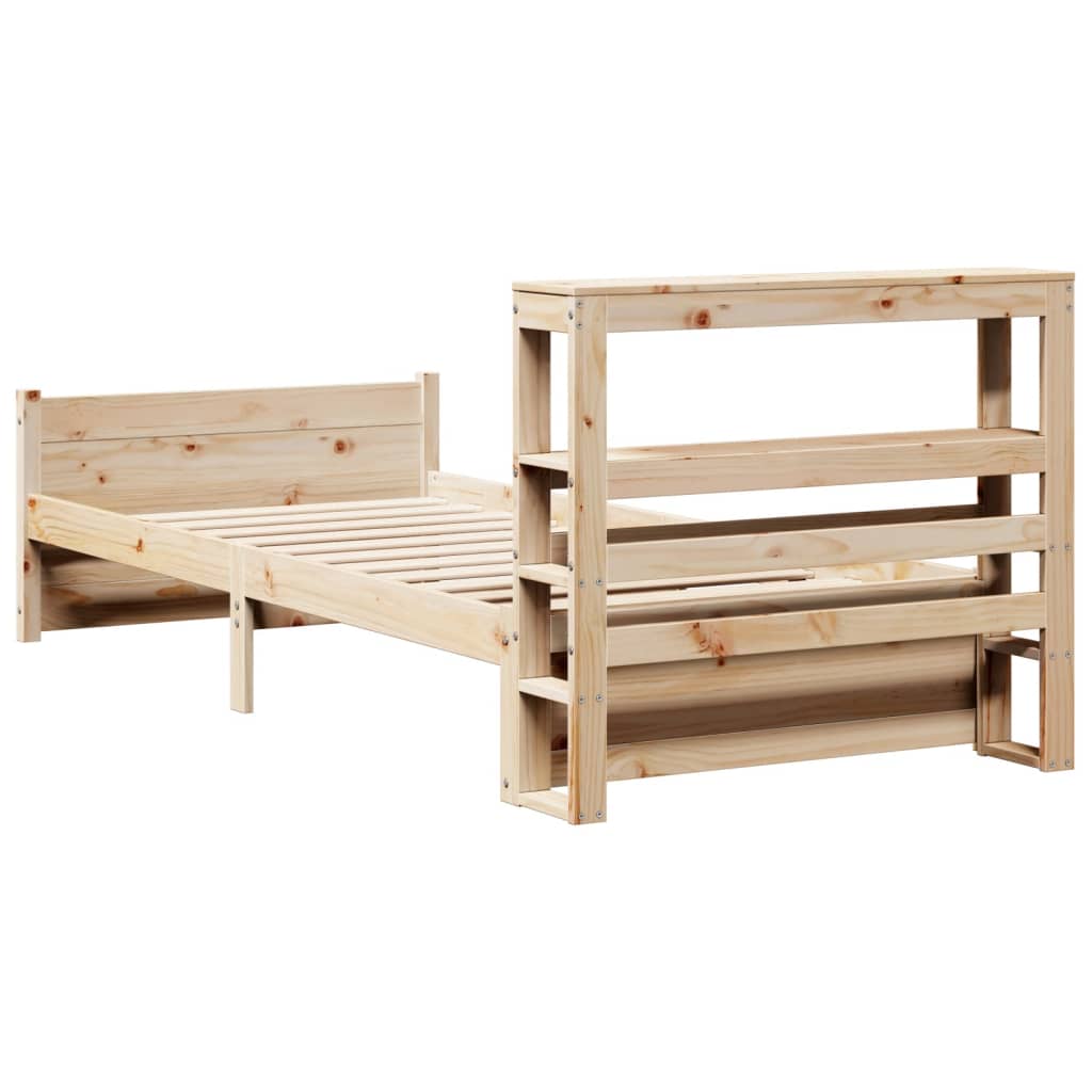 Okvir kreveta s uzglavljem 90 x 200 cm od masivne borovine