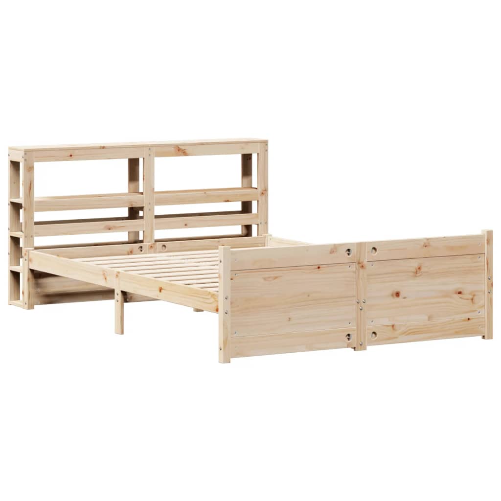 Okvir za krevet s uzglavljem 120 x 200 cm od masivne borovine