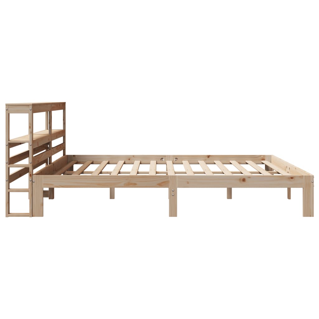 Okvir kreveta s uzglavljem 200 x 200 cm od masivne borovine