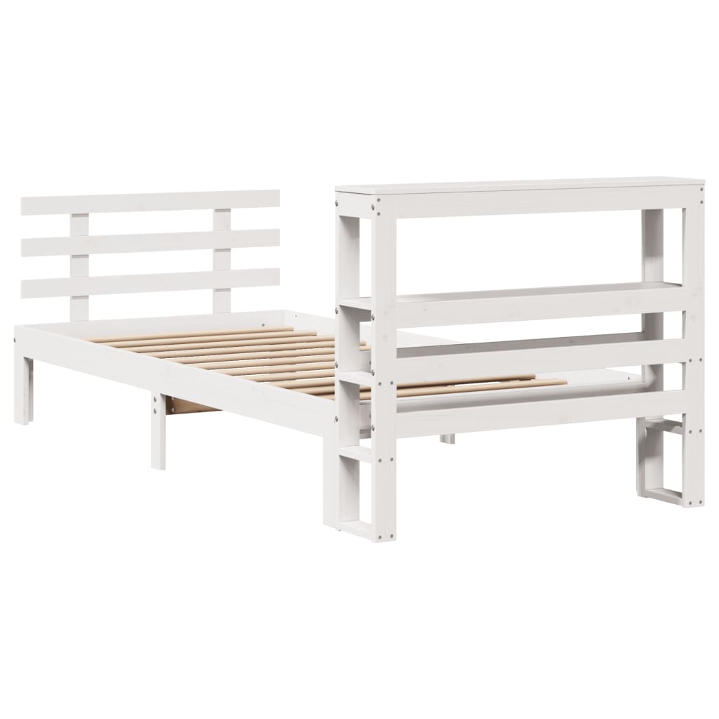 Okvir kreveta s uzglavljem bez madraca bijeli 90x190 cm