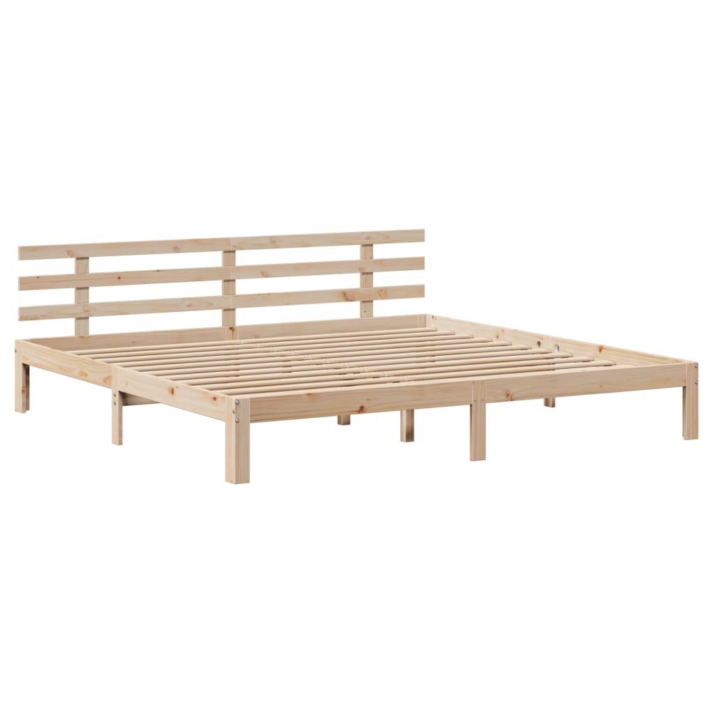 Okvir kreveta s uzglavljem 200 x 200 cm od masivne borovine