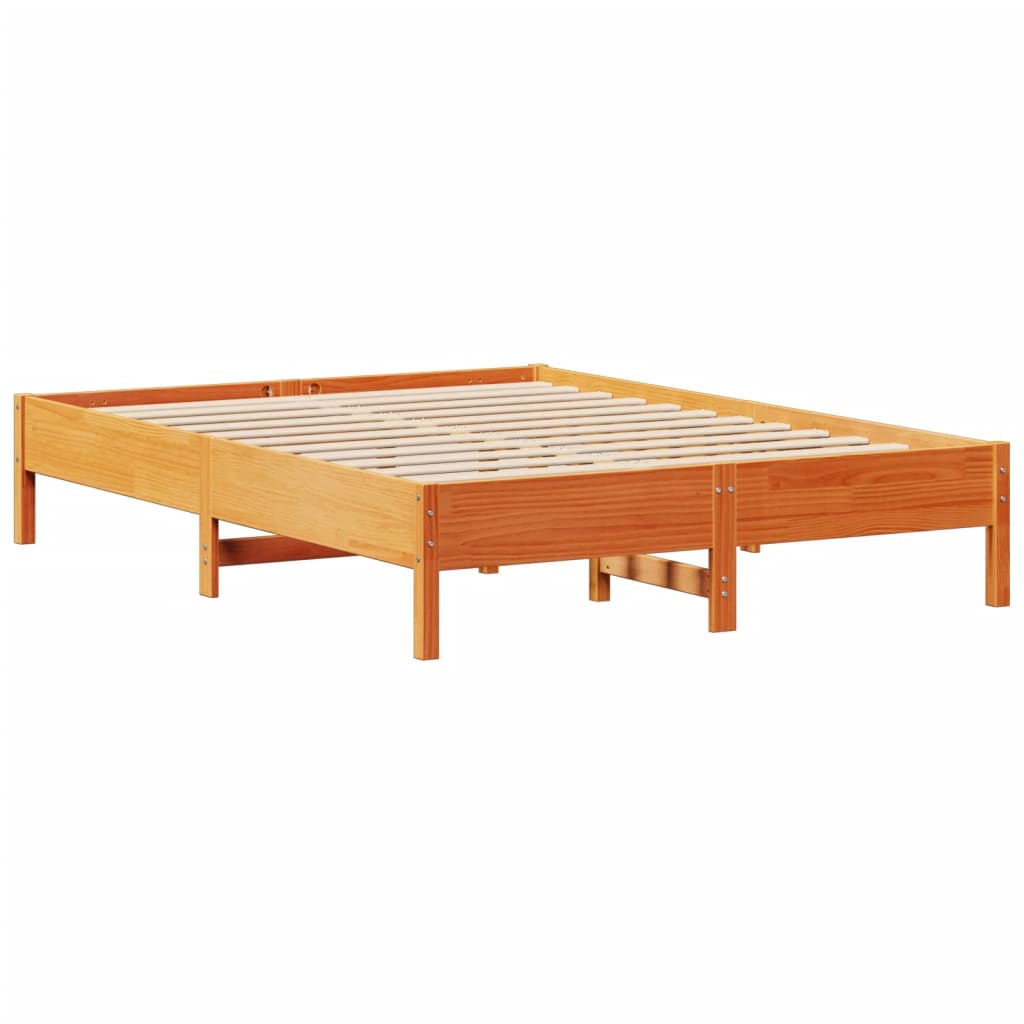 Okvir kreveta bez madraca voštano smeđi 140x190 cm od borovine