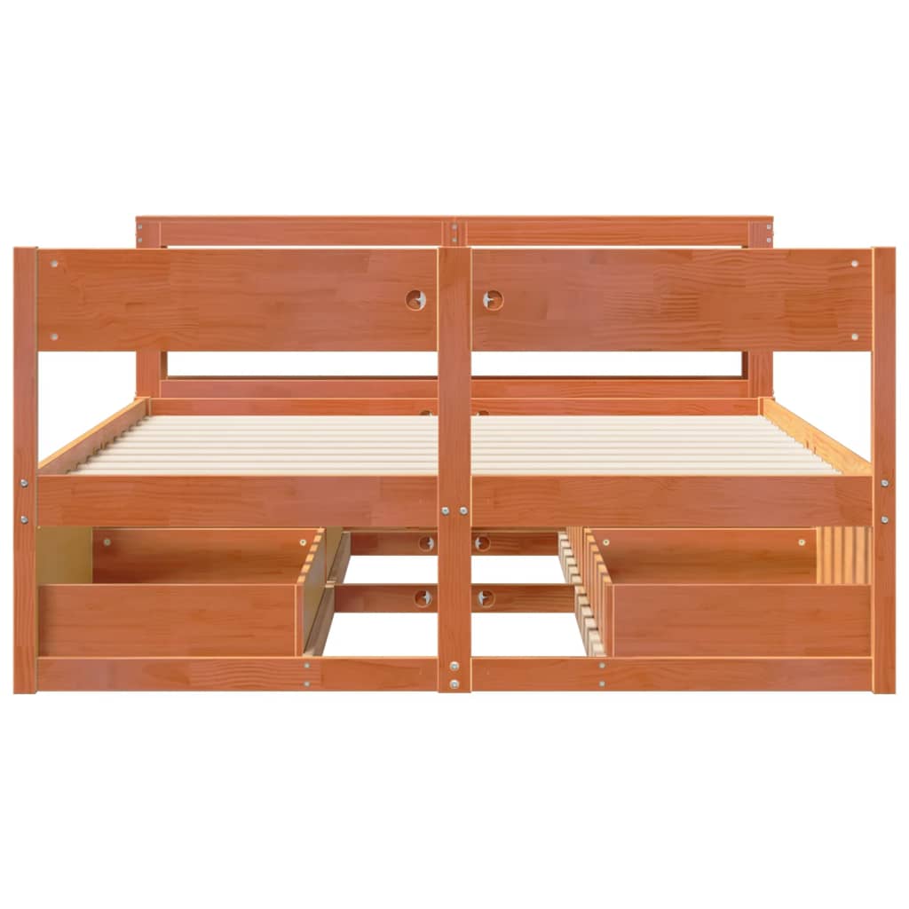 Okvir kreveta bez madraca voštano smeđi 120x190 cm od borovine