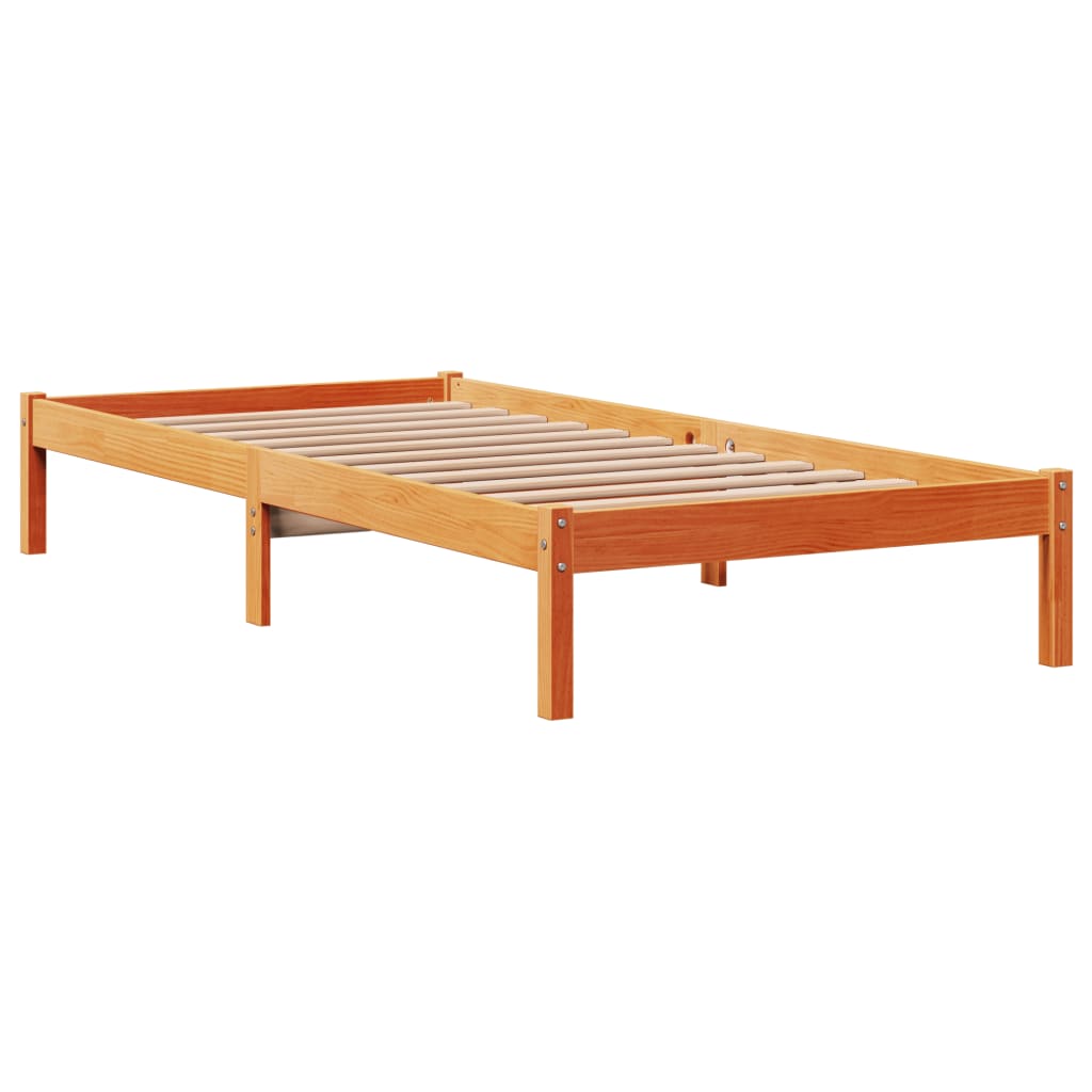 Okvir kreveta s uzglavljem voštano smeđi 100x200 cm od borovine