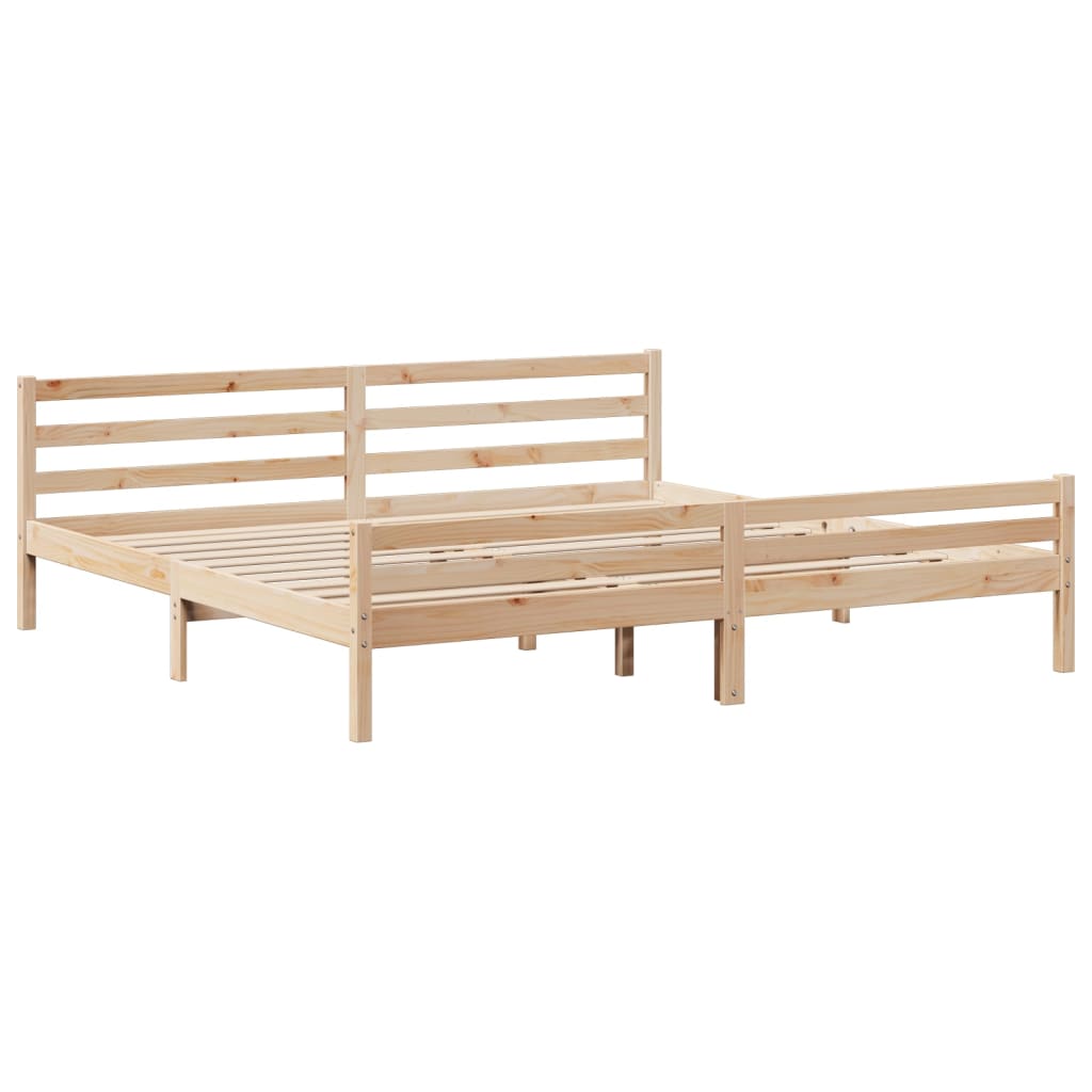 Okvir kreveta s uzglavljem 200 x 200 cm od masivne borovine