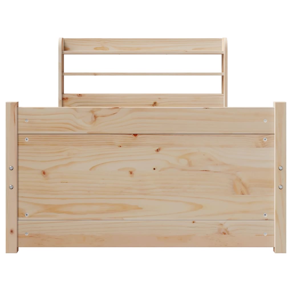 Okvir kreveta s uzglavljem 90 x 200 cm od masivne borovine