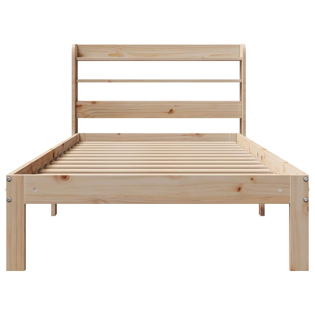 Okvir kreveta s uzglavljem 90 x 200 cm od masivne borovine