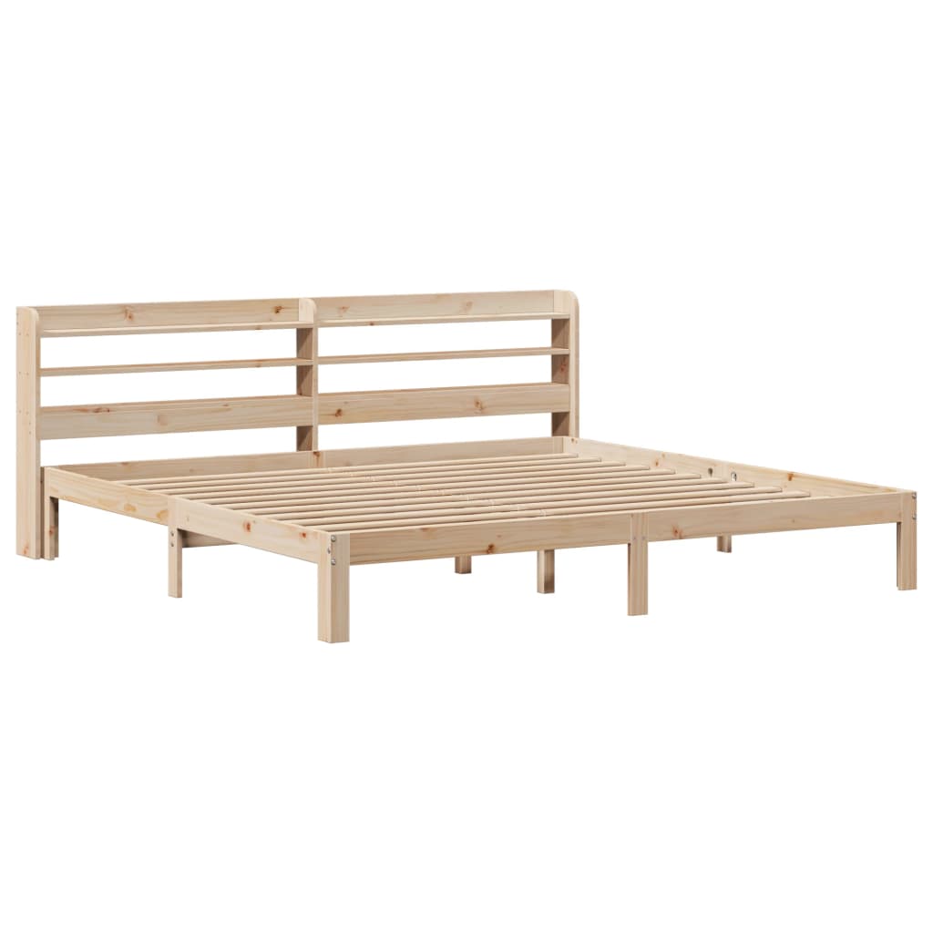 Okvir kreveta s uzglavljem 200 x 200 cm od masivne borovine