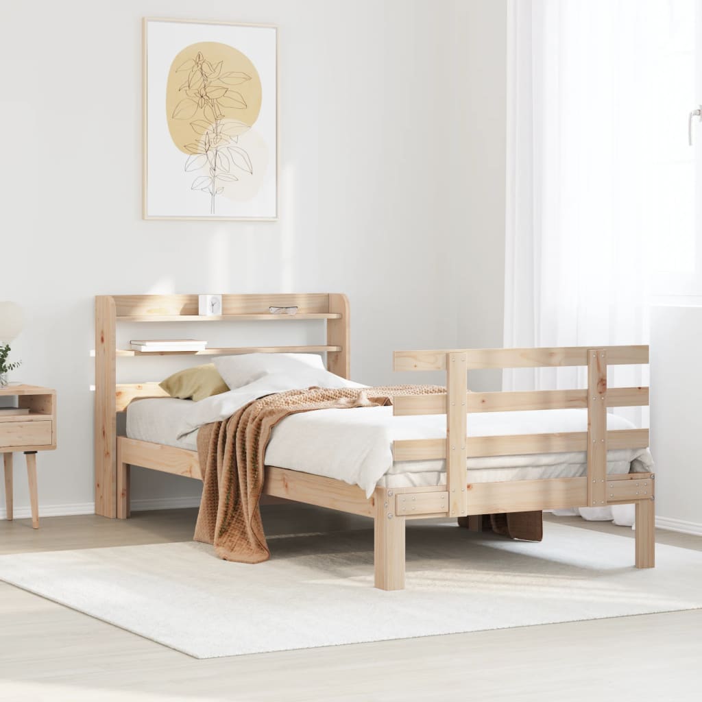Okvir kreveta s uzglavljem 75x190 cm od borovine