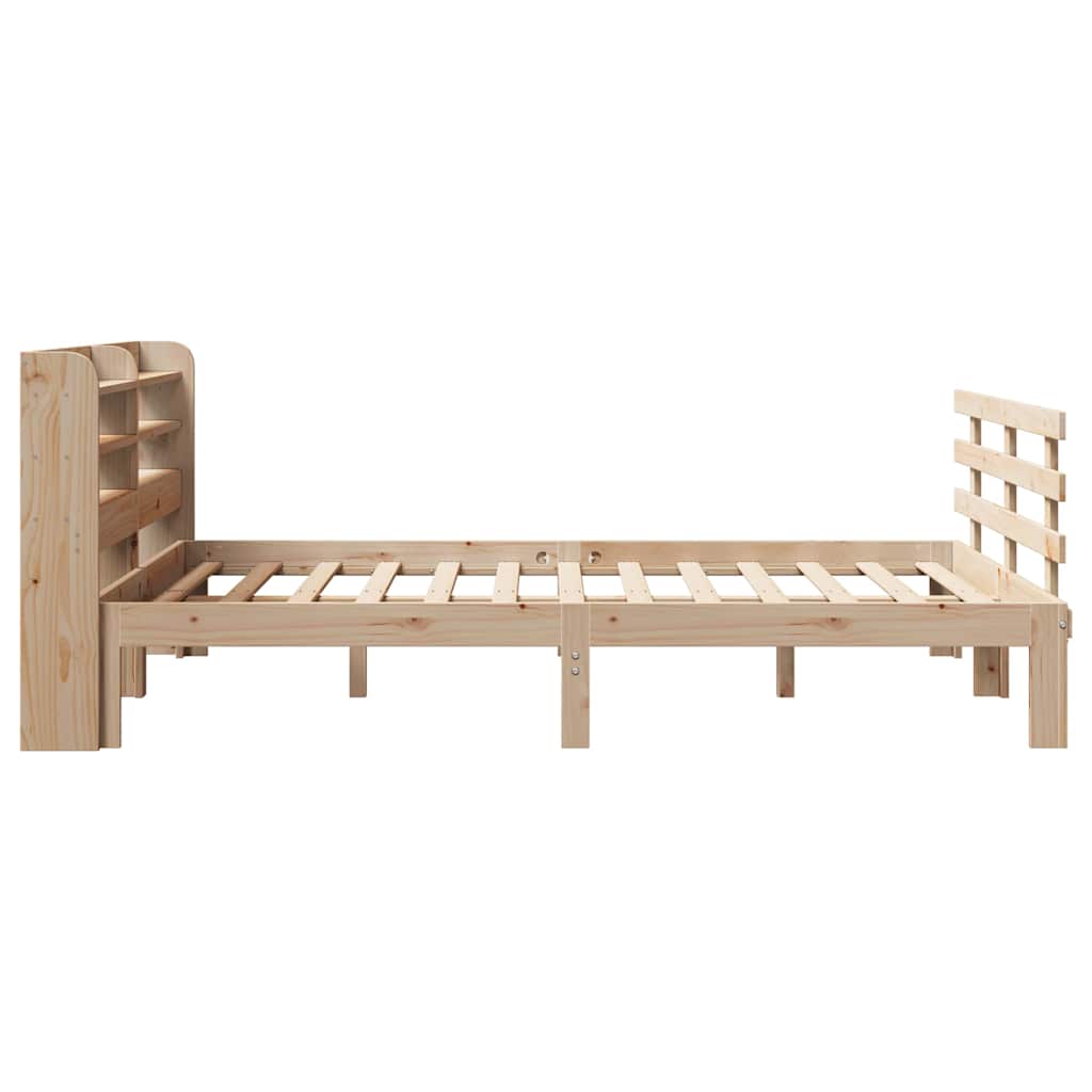 Okvir kreveta s uzglavljem 140 x 190 cm od masivne borovine