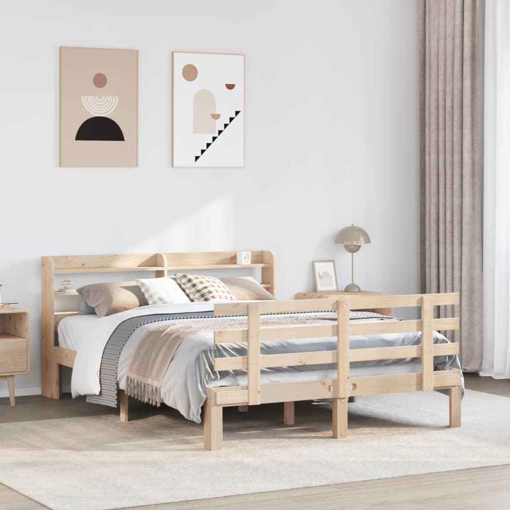 Okvir za krevet s uzglavljem 160 x 200 cm od masivne borovine