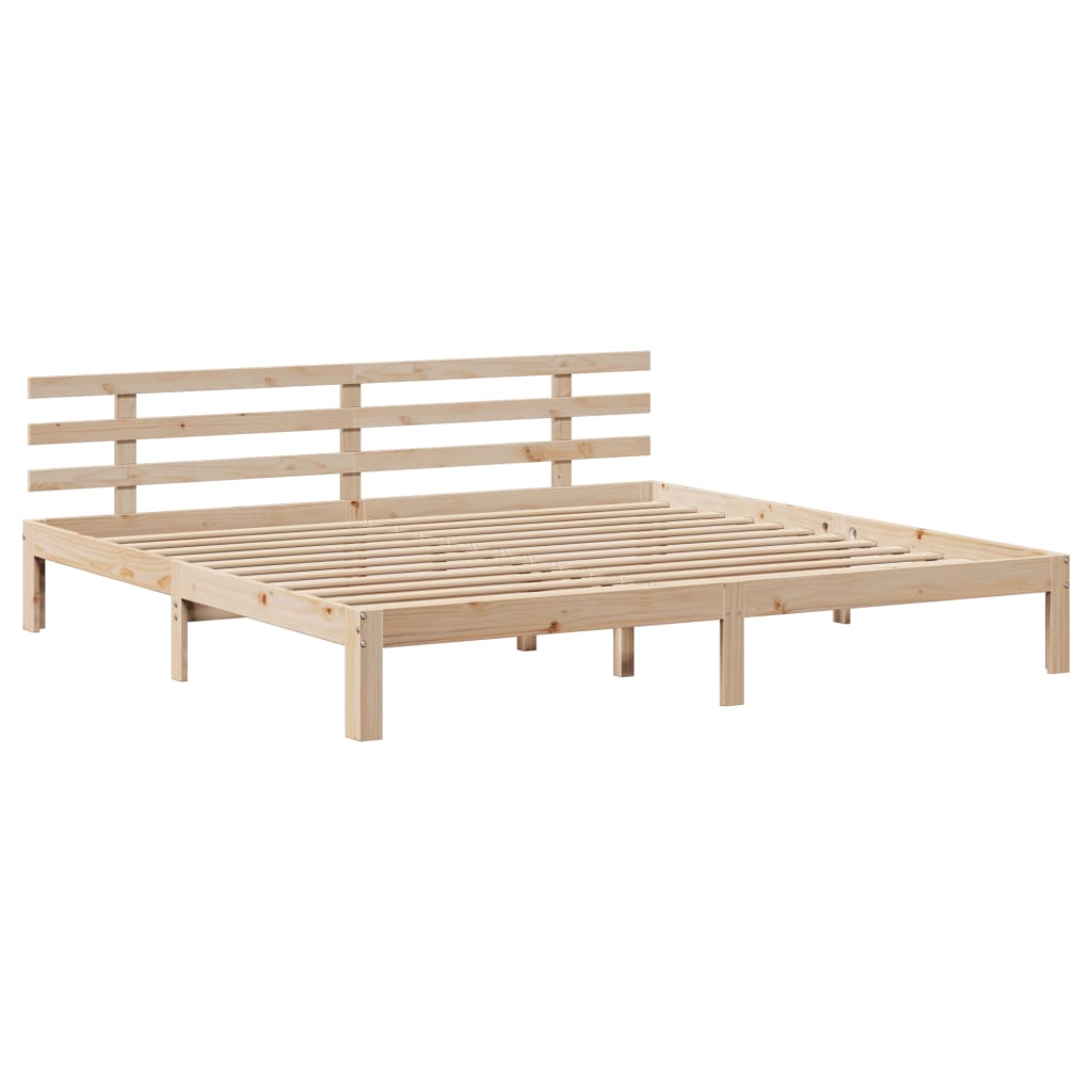 Okvir kreveta s uzglavljem 200 x 200 cm od masivne borovine