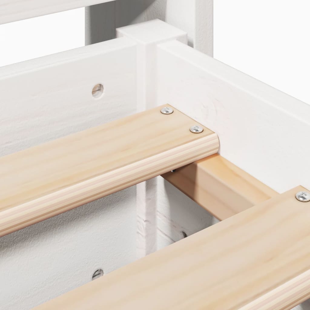 Okvir kreveta bez madraca bijeli 75 x 190 cm masivna borovina