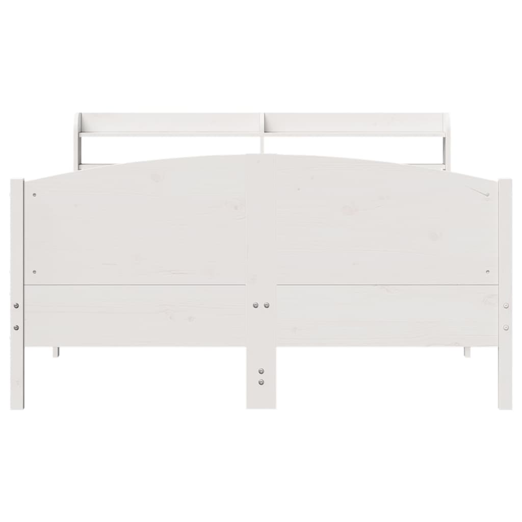 Okvir kreveta bez madraca bijeli 135 x 190 cm masivna borovina