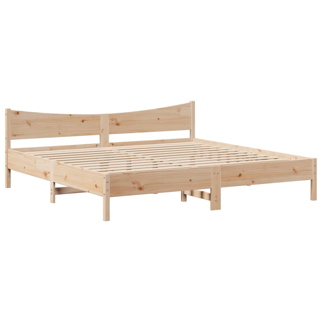 Okvir kreveta s uzglavljem 200 x 200 cm od masivne borovine
