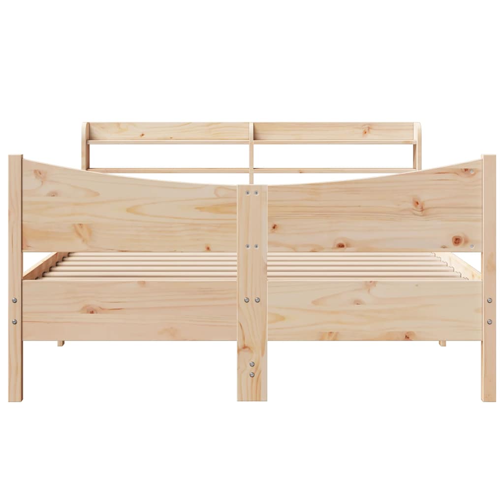 Okvir za krevet s uzglavljem 135 x 190 cm od masivne borovine