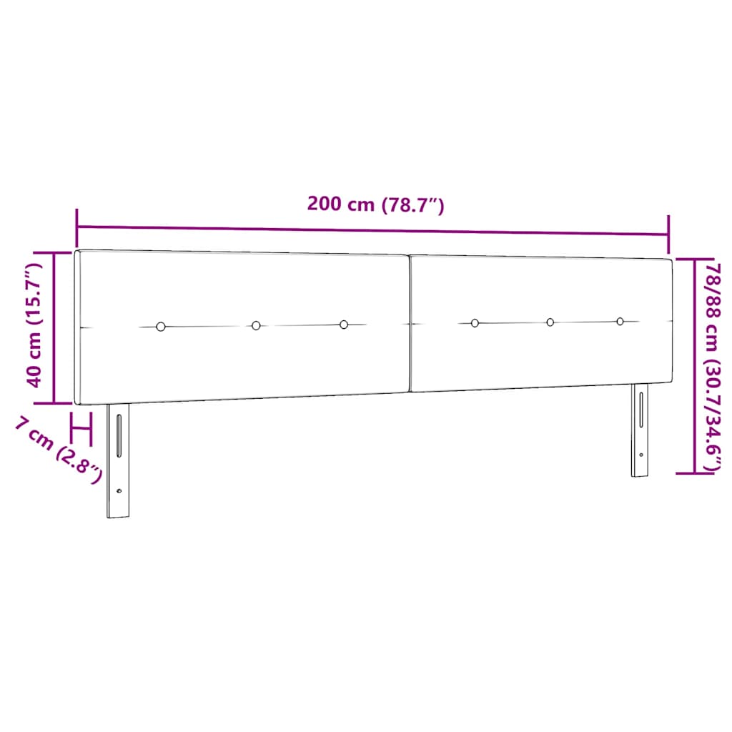 LED glava kreveta s LED trakama Crna 200 cm Baršun