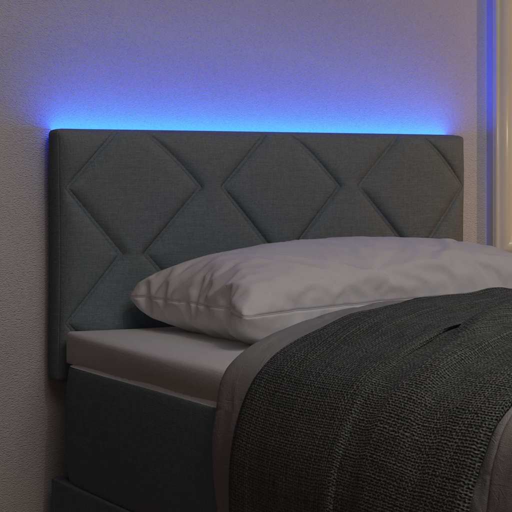 LED glava kreveta Svijetlo siva 80 cm tkanina