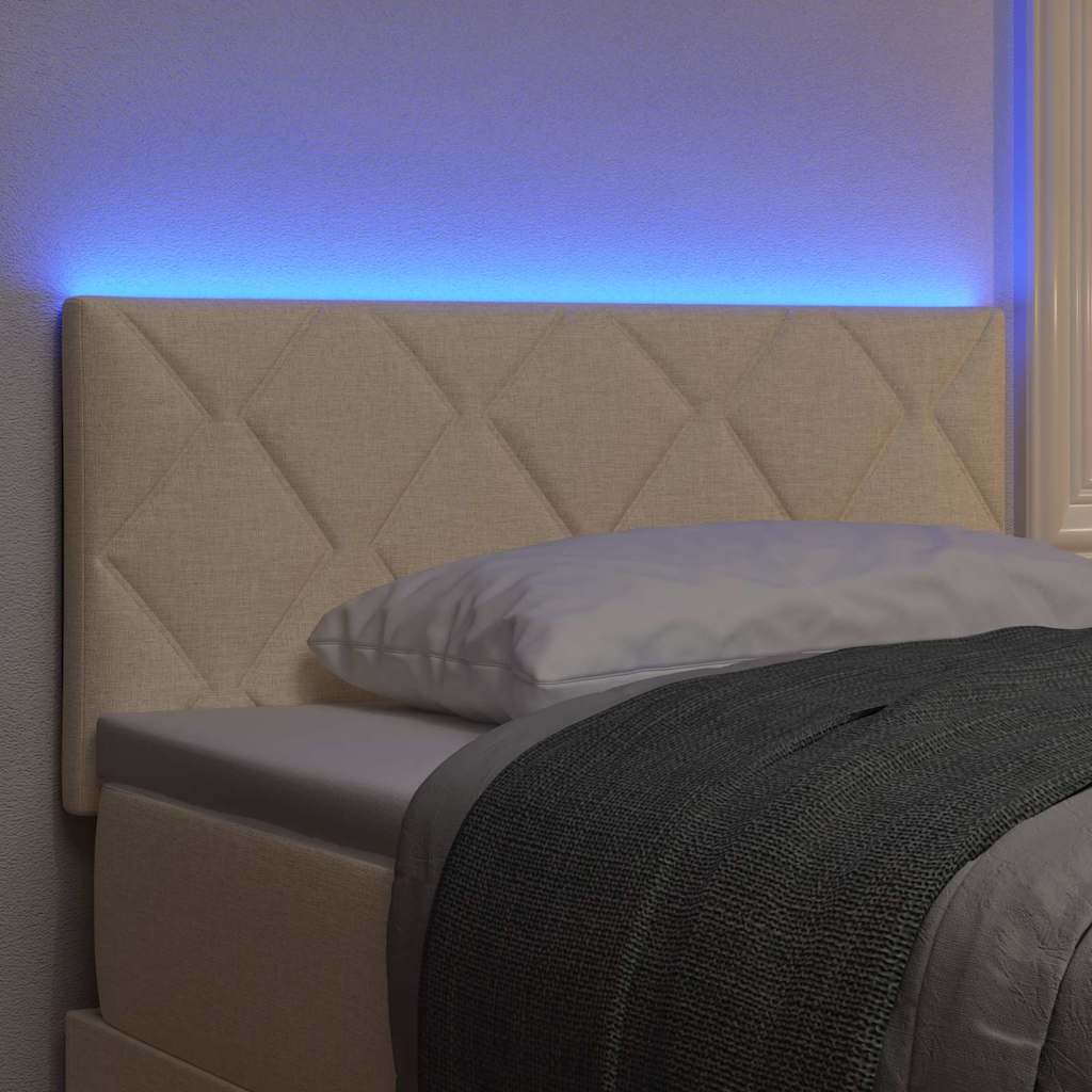 LED glava kreveta Krema 90 cm tkanina