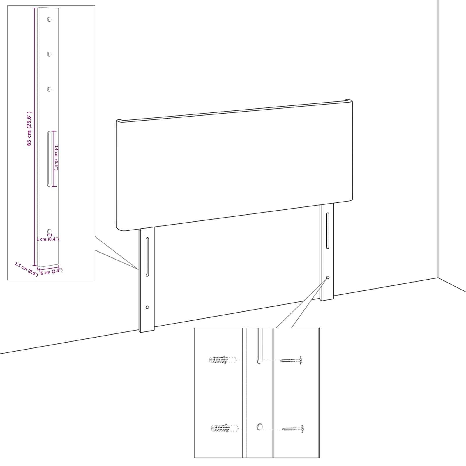 LED glava kreveta Svijetlo siva 90 cm Baršun