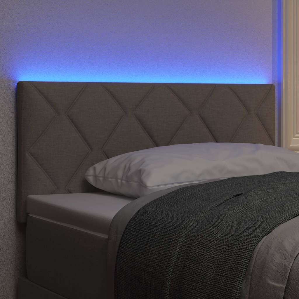 LED glava kreveta Sivo-smeđa 100 cm tkanina