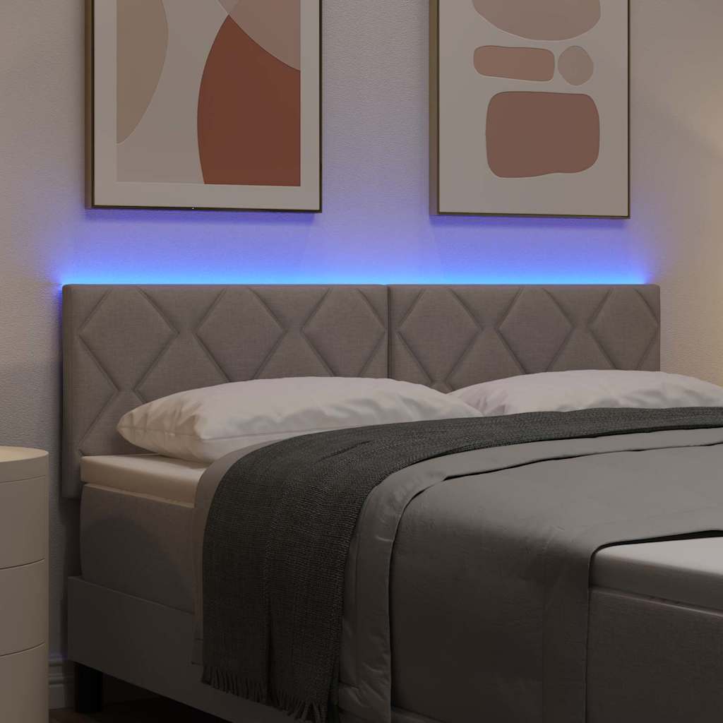 LED glava kreveta Sivo-smeđa tkanina