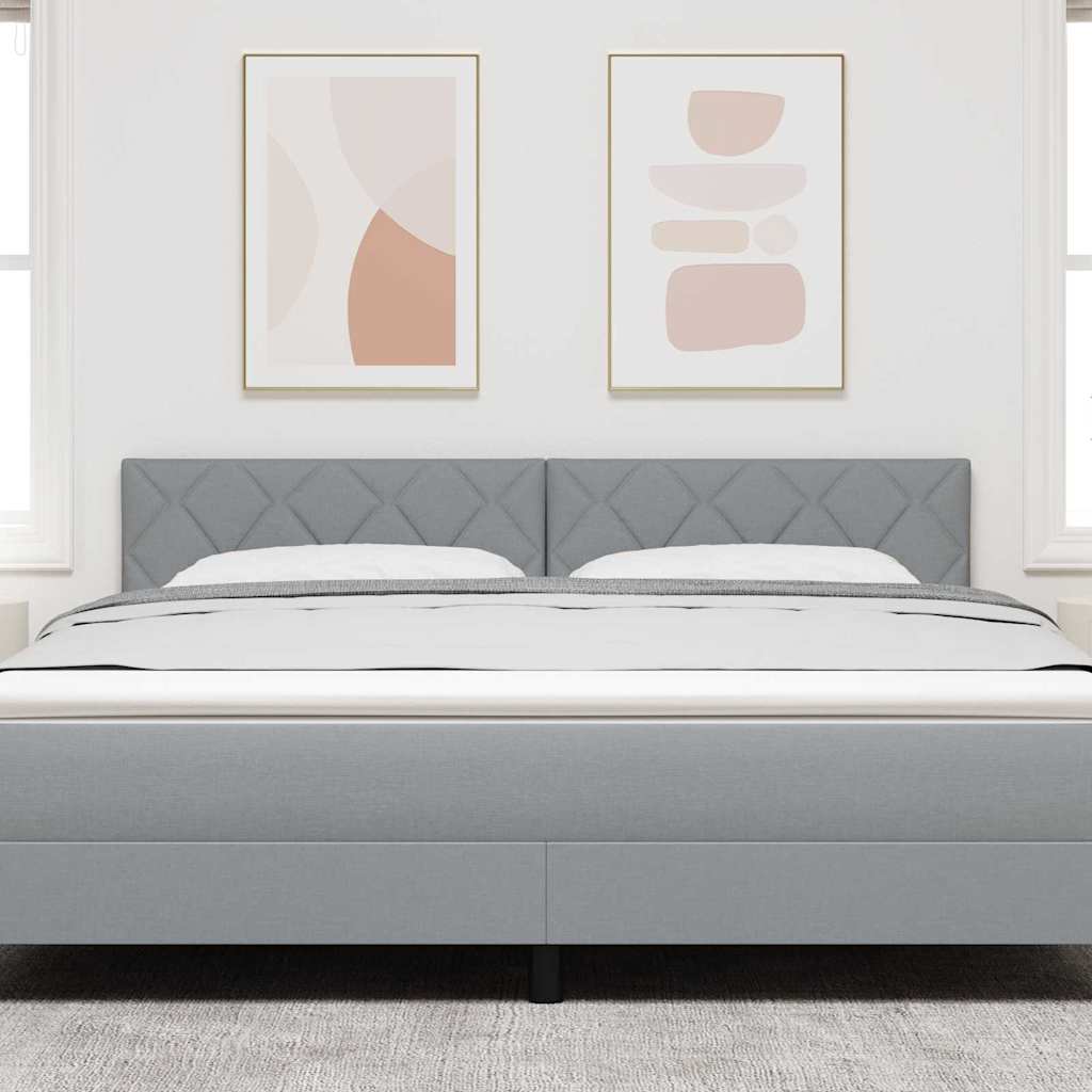 LED glava kreveta Svijetlo siva 180 cm tkanina