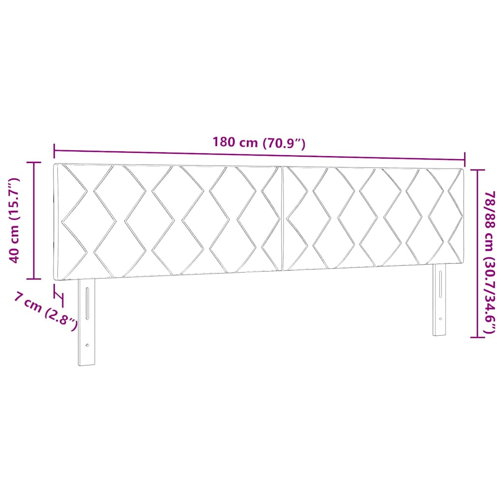 LED glava kreveta Svijetlo siva 180 cm tkanina