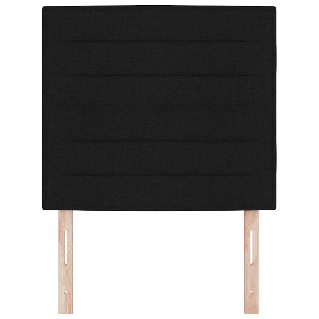 LED glava kreveta s LED trakama s uzglavljem Crna 80 cm tkanina