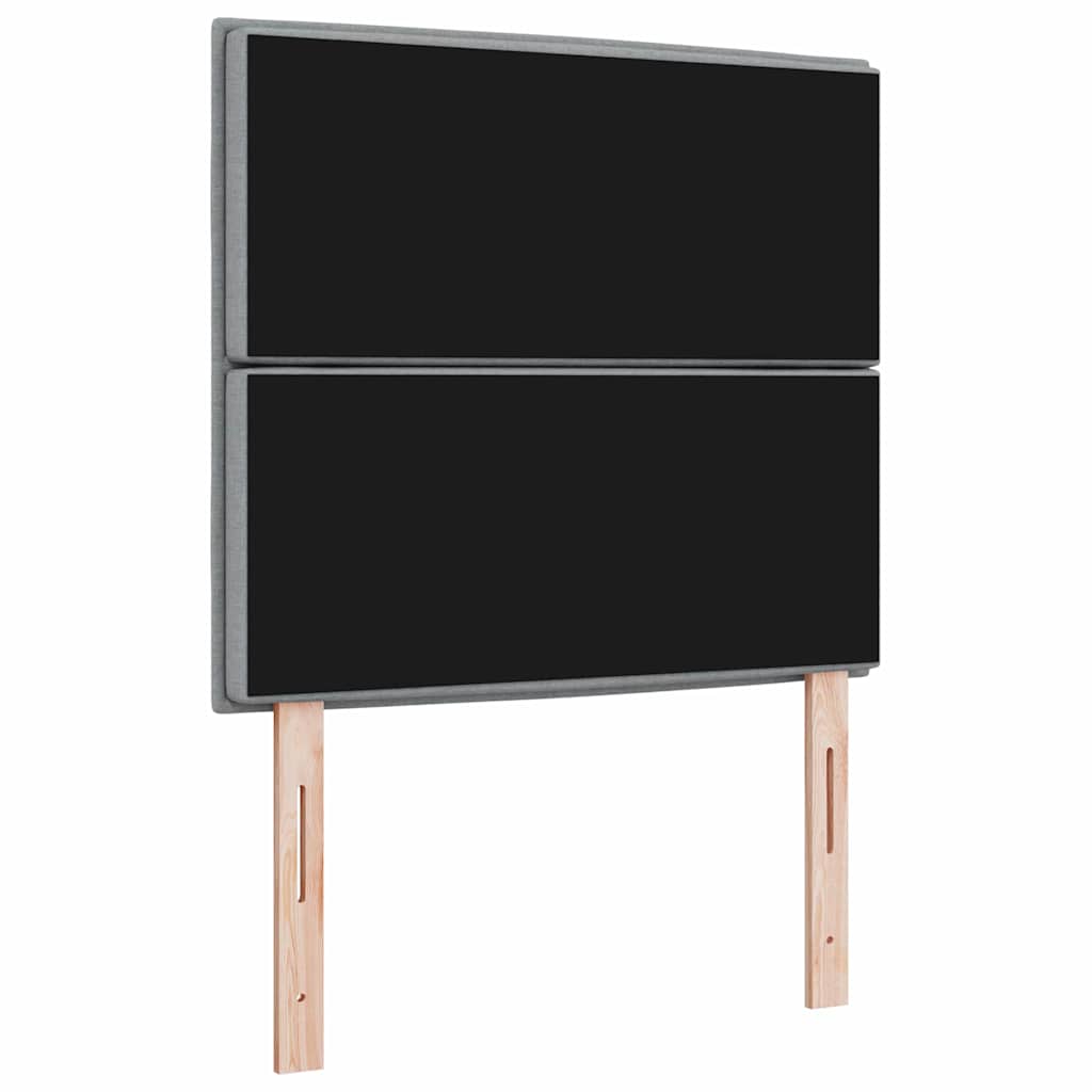 LED glava kreveta s LED trakama Svijetlo siva 90 cm tkanina