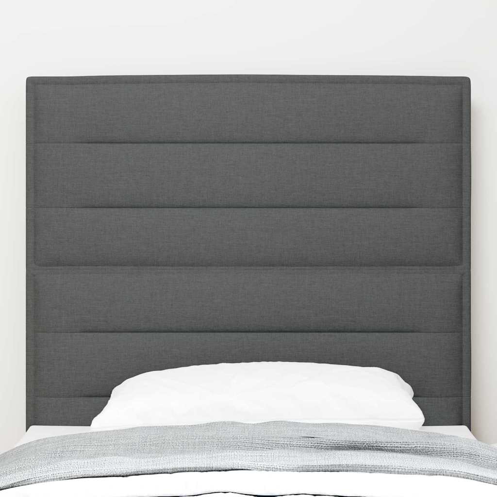 LED glava kreveta s LED trakama Tamno siva 90 cm tkanina
