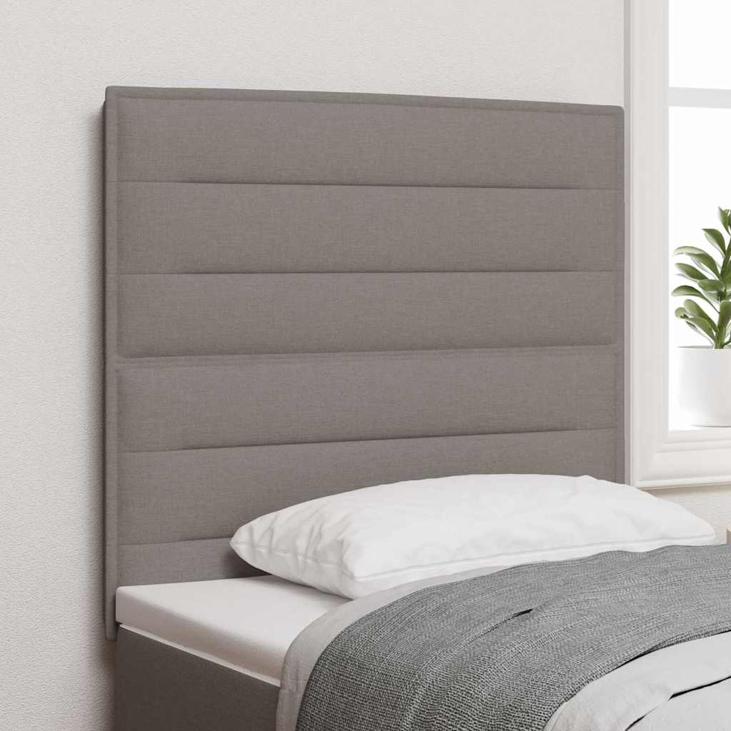 LED glava kreveta s LED trakama Sivo-smeđa 90 cm tkanina