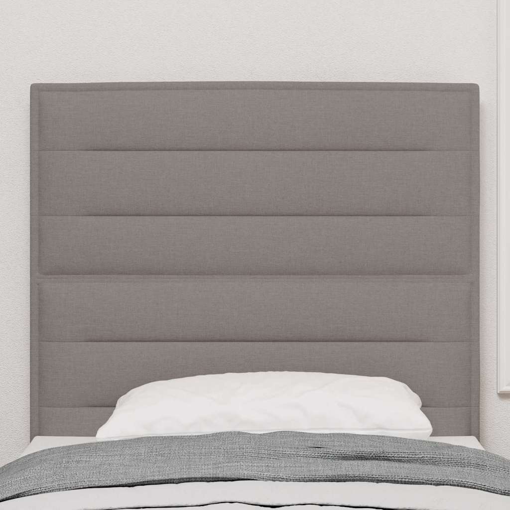 LED glava kreveta s LED trakama Sivo-smeđa 90 cm tkanina