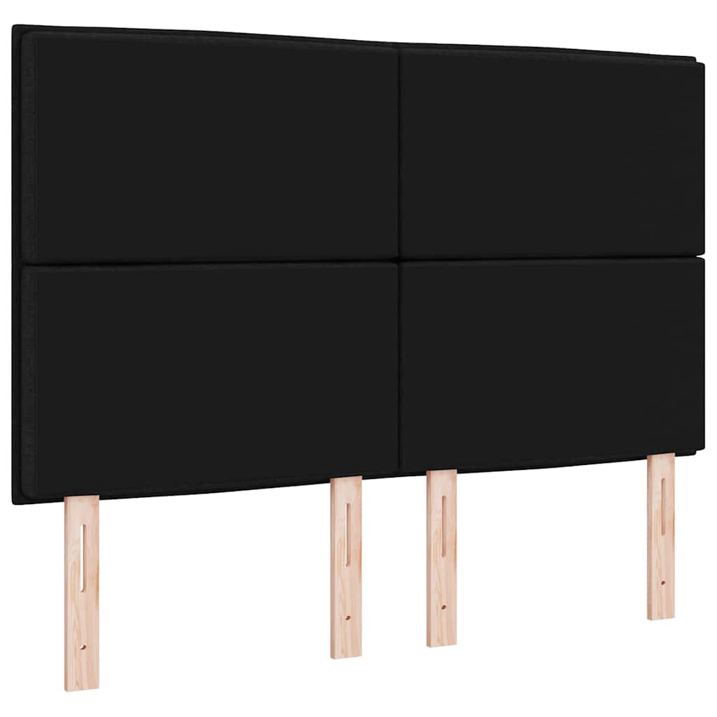 LED glava kreveta s LED trakama Crna 144 cm tkanina