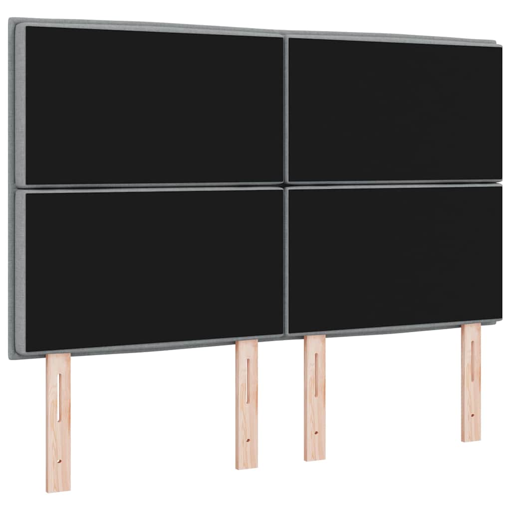 LED glava kreveta s LED trakama Svijetlo siva 160 cm tkanina