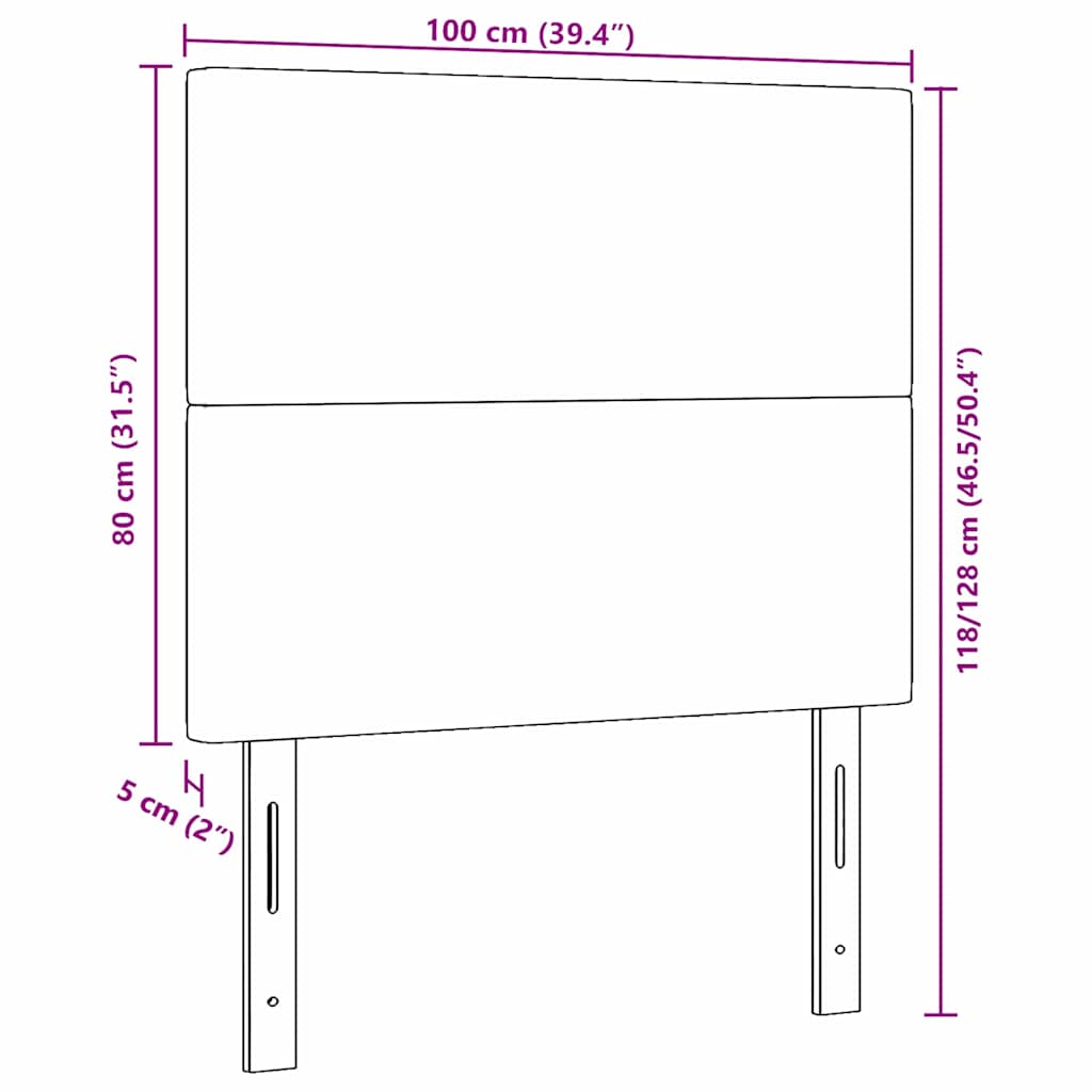 LED glava kreveta Tamno siva 100 cm Kordura tekstil