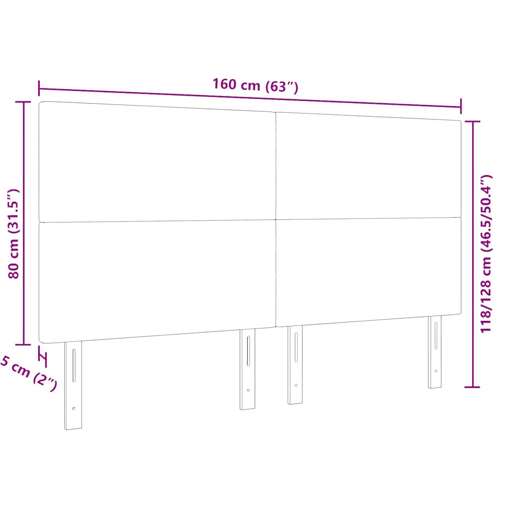 LED glava kreveta s LED trakama Krema 160 cm Kordura tekstil