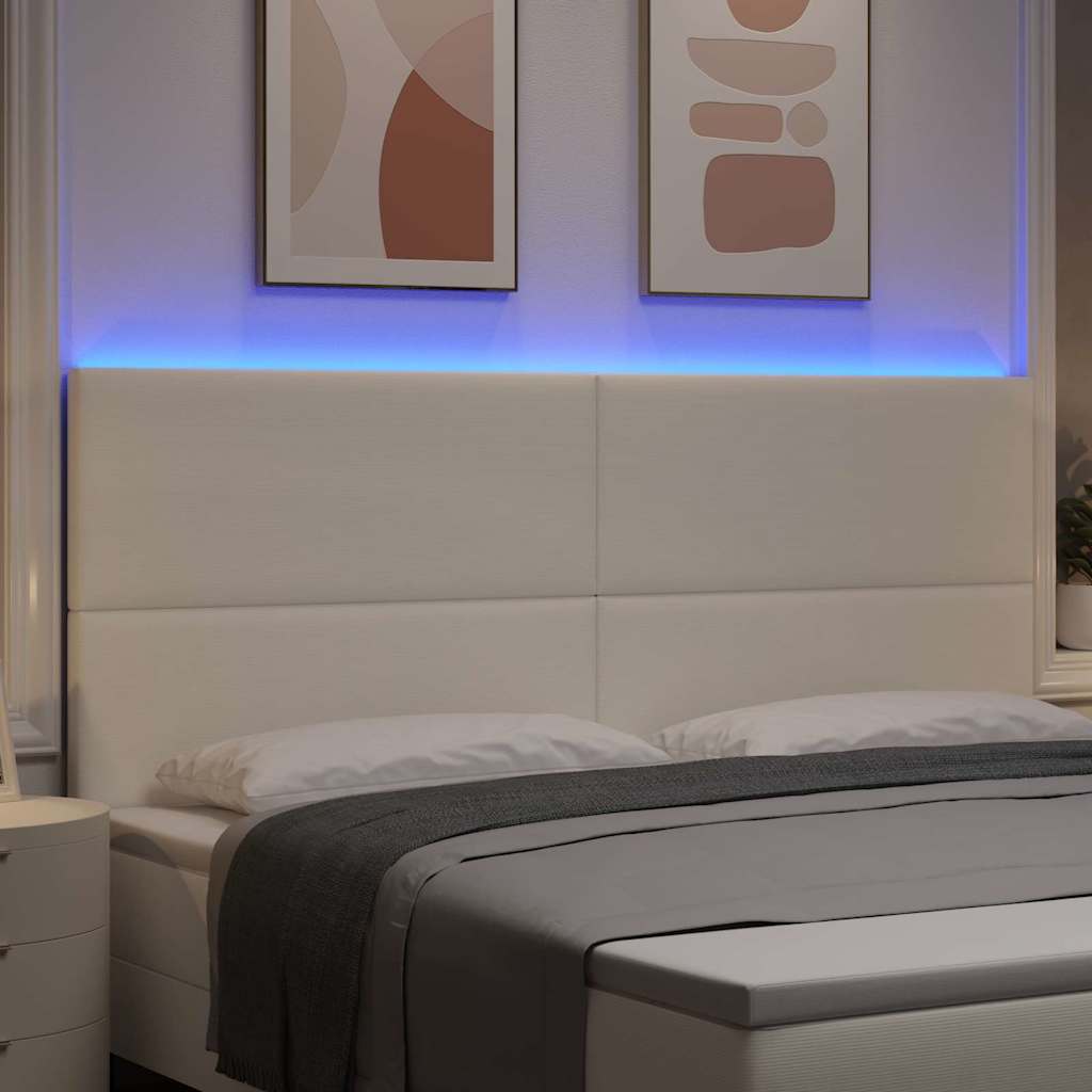 LED glava kreveta s LED trakama Krema 200 cm Kordura tekstil