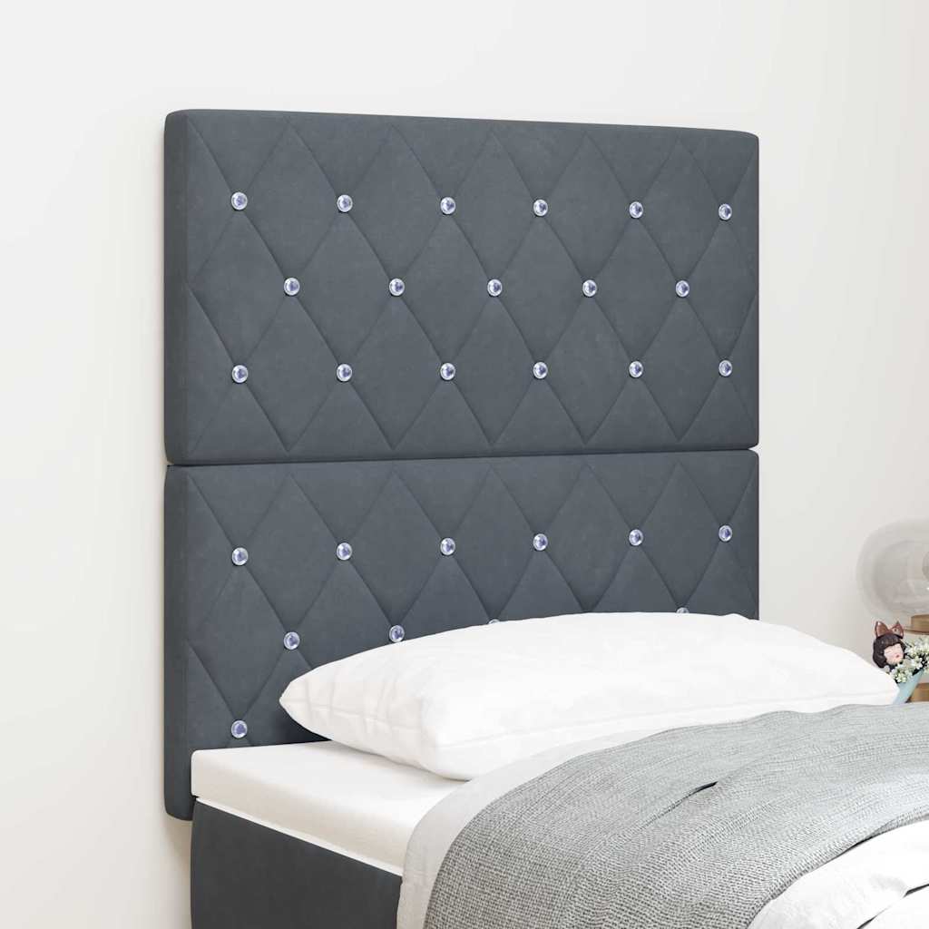 LED glava kreveta s LED trakama Tamno siva 80 cm Baršun